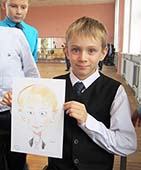 шаржист на свадьбе в Калининграде  шарж школьника