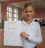   шаржист на свадьбе в Калининграде шарж девочки в школе